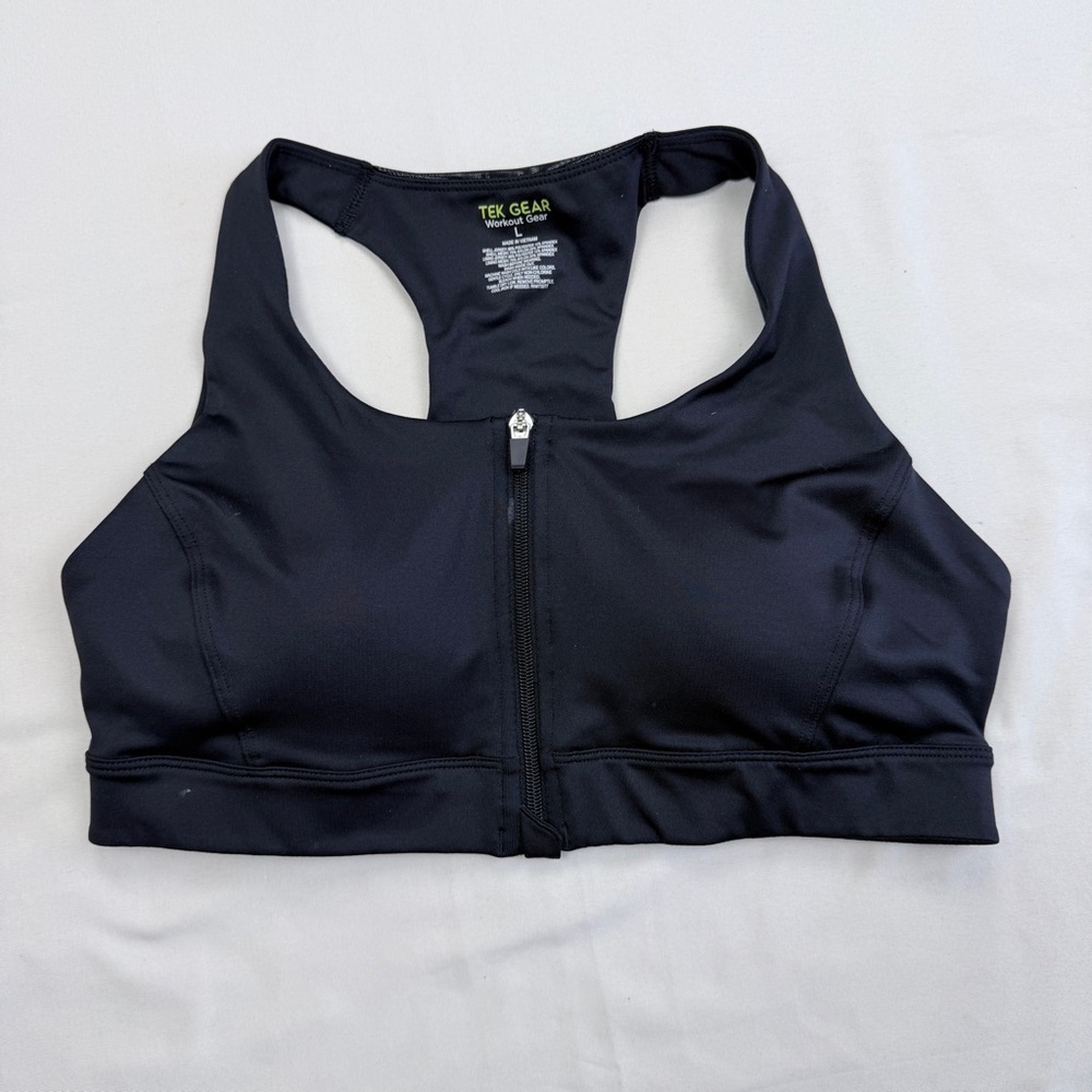 Tek Gear Black Zip-Front Sports Bra - Picture 7 of 9